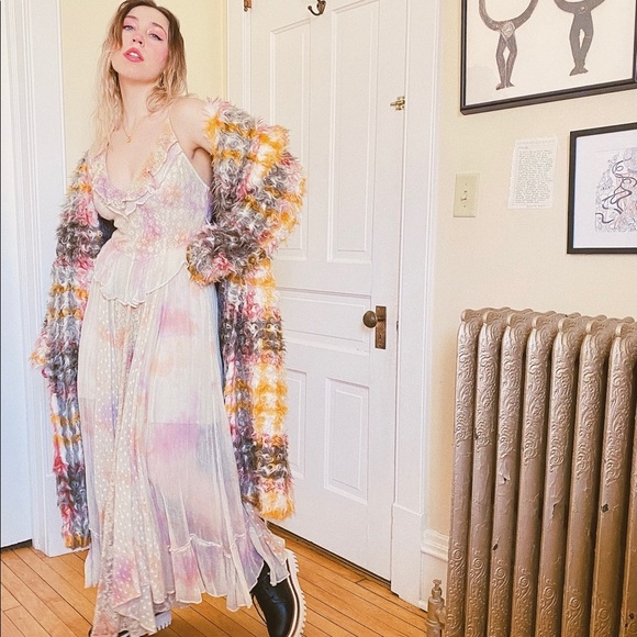 NWT Free People Cardi Plaid Faux Fur Coat / Plaid - Picture 9 of 13